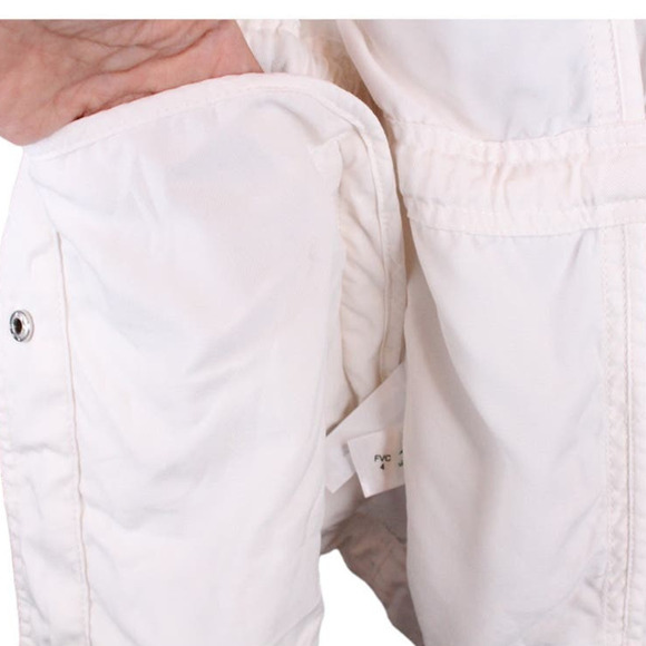 LOFT Utility Jacket Snap Button Drawstring in White Women's Size Small - Picture 12 of 15